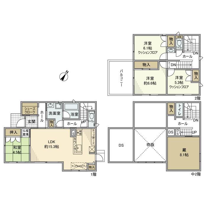 明石市大久保町松陰(JR山陽本線大久保駅)の貸家間取 明石市大久保町松陰(JR山陽本線大久保駅)の貸家間取